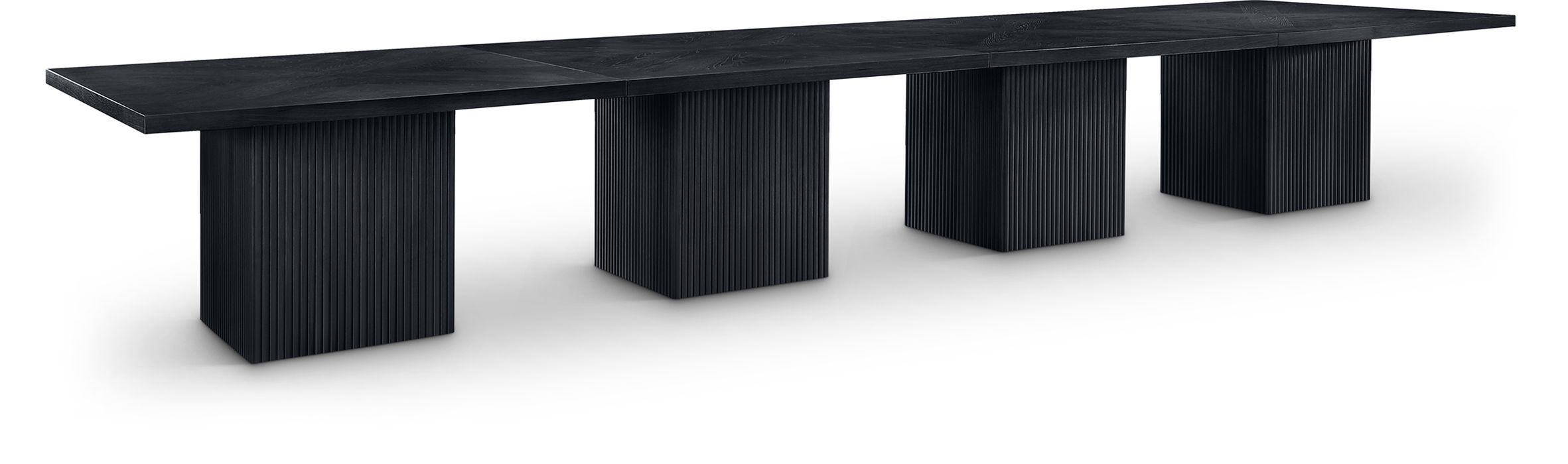 Meridian Furniture - Belinda 216" Black Solid Wood and Oak Veneer Dining Table - 729Black-216R - GreatFurnitureDeal