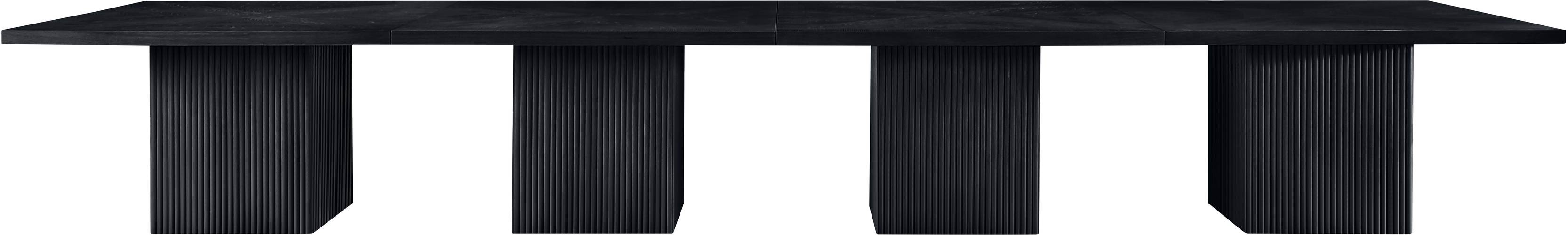 Meridian Furniture - Belinda 216" Black Solid Wood and Oak Veneer Dining Table - 729Black-216R - GreatFurnitureDeal