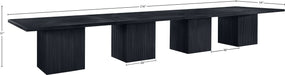 Meridian Furniture - Belinda 216" Black Solid Wood and Oak Veneer Dining Table - 729Black-216R - GreatFurnitureDeal
