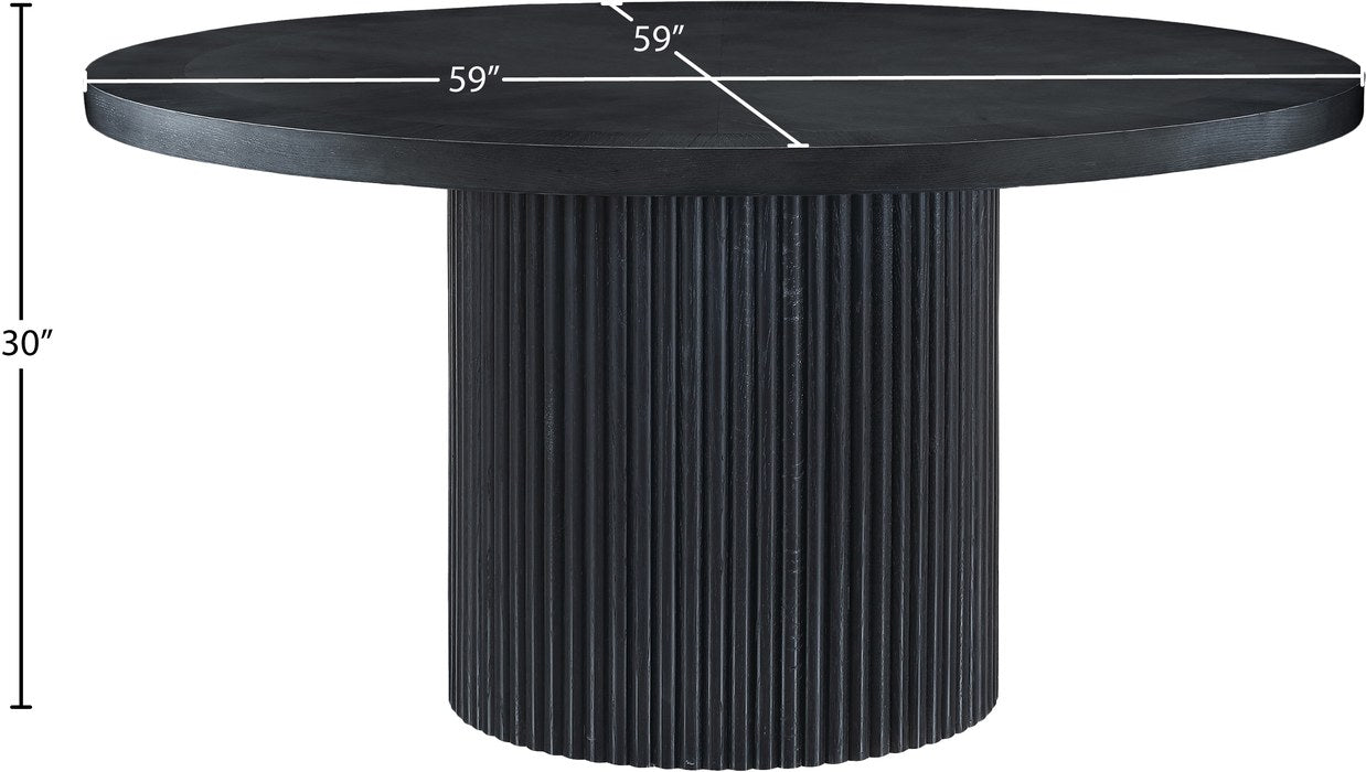 Meridian Furniture - Belinda 60" Black Solid Wood and Oak Veneer Dining Table - 730Black-T - GreatFurnitureDeal