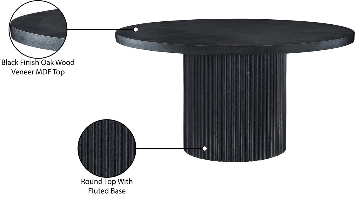 Meridian Furniture - Belinda 60" Black Solid Wood and Oak Veneer Dining Table - 730Black-T - GreatFurnitureDeal
