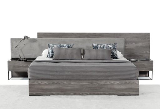 VIG Furniture - Nova Domus Enzo Italian Modern Grey Oak & Fabric Queen Bed w/ Nightstands - VGACENZO-BED-Q - GreatFurnitureDeal