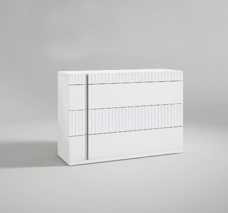 ESF Furniture - Helen Single Dresser With Mirror in White Matt - HELLENSINGDRESSER-MIRROR