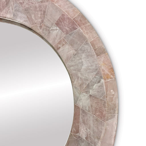 Ambella Home Collection - Coralie Pink Quartz Round Mirror - 74001-980-030 - GreatFurnitureDeal
