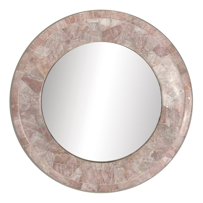 Ambella Home Collection - Coralie Pink Quartz Round Mirror - 74001-980-030 - GreatFurnitureDeal