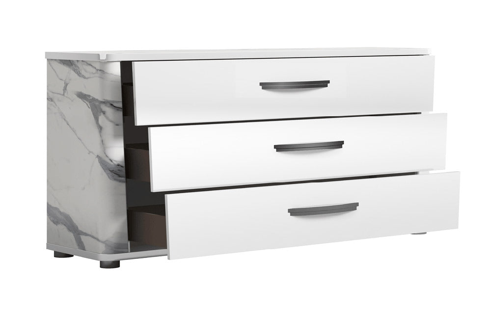 ESF Furniture - Anna Dresser in White-Grey - ANNASTATUSDRESSER - GreatFurnitureDeal