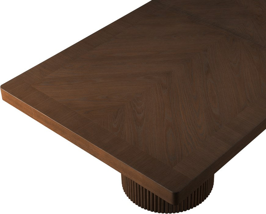 Meridian Furniture - Belinda 96" / 120" / 144" Brown Solid Wood And Oak Veneer Dining Table (3 Boxes) - 741Brown-T - GreatFurnitureDeal