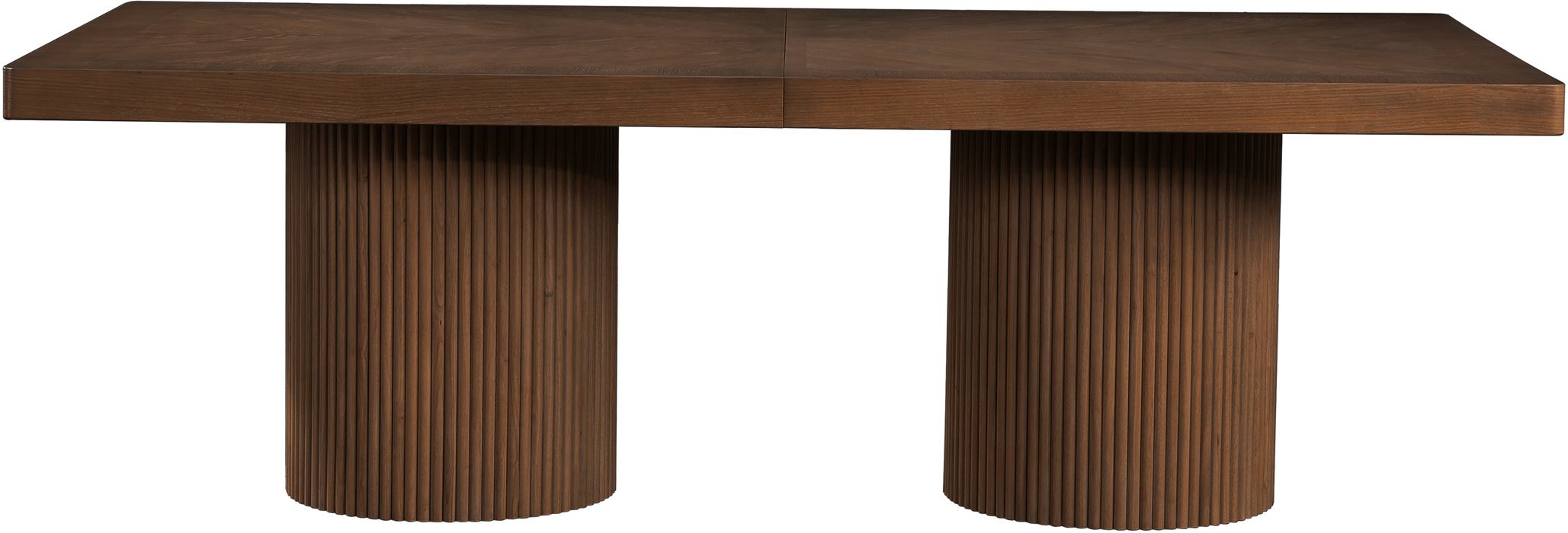 Meridian Furniture - Belinda 96" / 120" / 144" Brown Solid Wood And Oak Veneer Dining Table (3 Boxes) - 741Brown-T - GreatFurnitureDeal