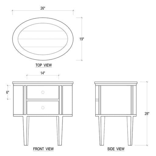 Bramble - Lou Lou Bedside Cabinet - BR-74870 - GreatFurnitureDeal