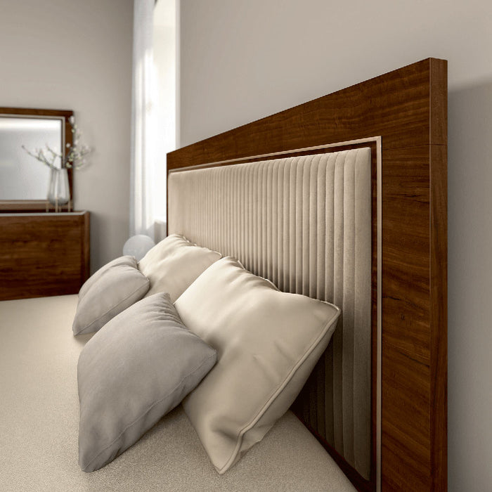 ESF Furniture - Eva 3 Piece King Bedroom Set in Rich Tobacco Walnut - EVAKSBED-3SET - GreatFurnitureDeal