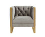 VIG Furniture - Divani Casa Carlos Modern Grey Velvet & Gold Accent Chair - VGRH-AC-311-GRY - GreatFurnitureDeal