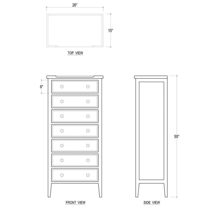 Bramble - Tall Pimlico Chest Of Drawers - BR-75430WHD