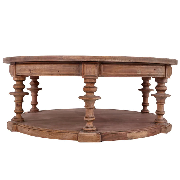 Bramble - Ecclection Round Clapham Coffee Table in Driftwood - BR-75848DRW - GreatFurnitureDeal