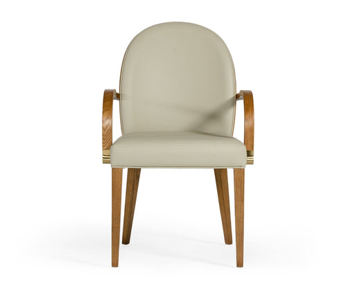 VIG Furniture - Modrest Rexford Modern Taupe & Walnut Dining Armchair - VGCSACH-17093-GRY - GreatFurnitureDeal