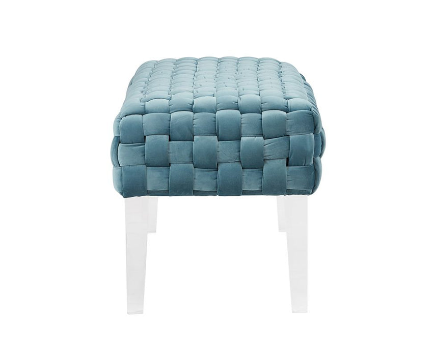 VIG Furniture - Divani Casa Tracy Modern Blue Velvet Bench - VGRH-RHS-OT-219-BLU - GreatFurnitureDeal