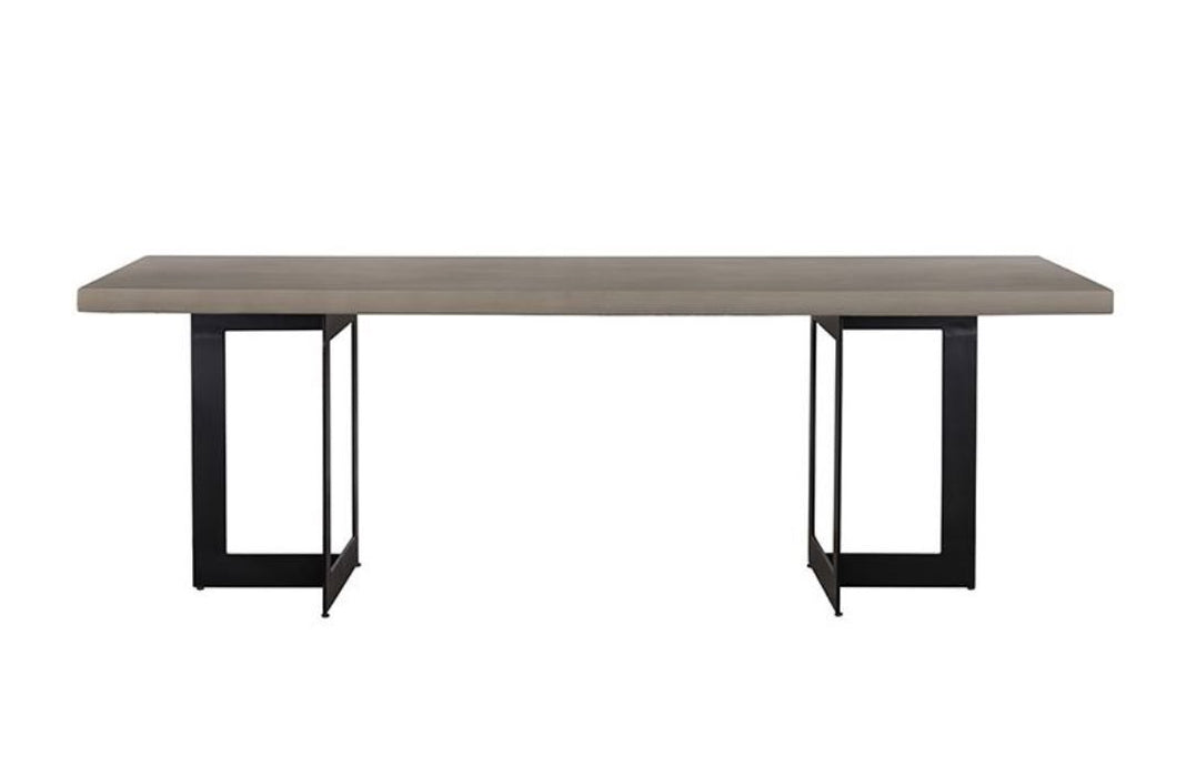 VIG Furniture - Modrest Sharon Modern Concrete & Black Metal Dining Table - VGLBOWEN-DT200-01 - GreatFurnitureDeal