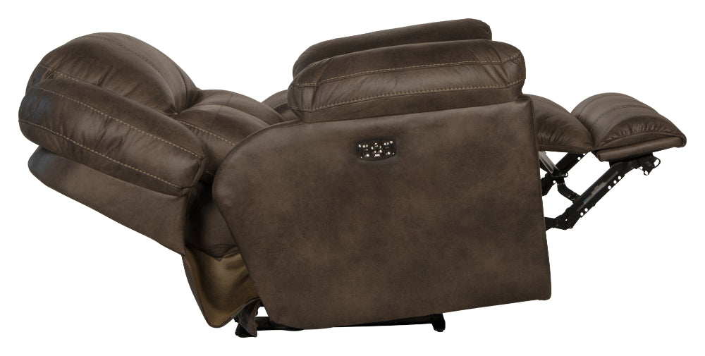 Catnapper - Ferrington Power Headrest Power Lay Flat Recliner in Dusk - 61890-7-Dusk - GreatFurnitureDeal
