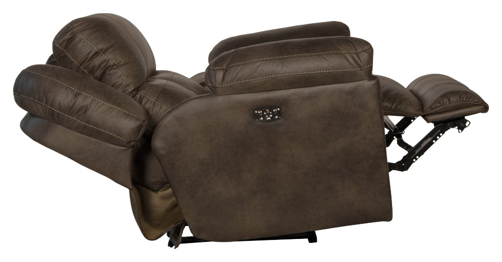 Catnapper - Ferrington Power Headrest Power Lay Flat Recliner in Dusk - 61890-7-Dusk - GreatFurnitureDeal