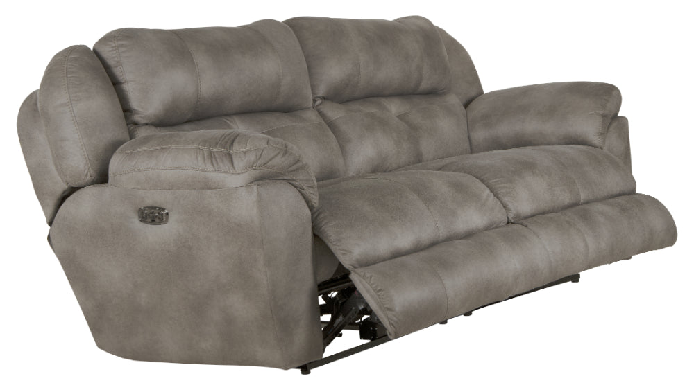 Catnapper - Ferrington Power Headrest Power Lumbar Power Reclining Sofa in Steel - 761891-STEEL - GreatFurnitureDeal