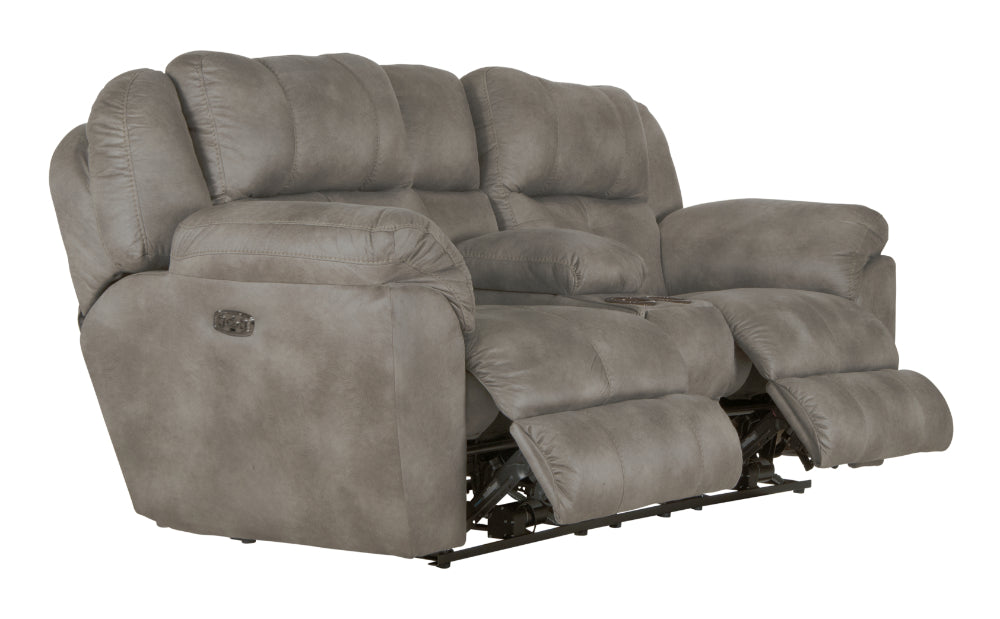 Catnapper - Ferrington Power Headrest Power Lumbar 2 Piece Power Reclining Sofa Set in Steel - 761891-2SET-STEEL - GreatFurnitureDeal
