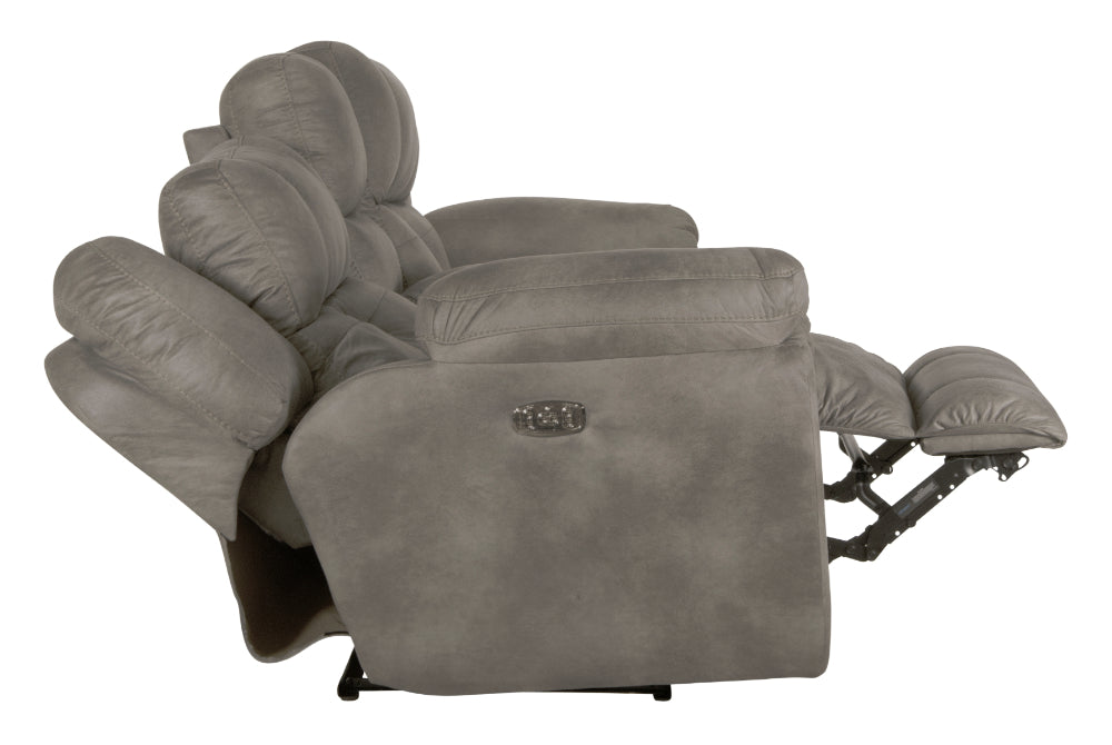 Catnapper - Ferrington Power Headrest Power Lumbar 2 Piece Power Reclining Sofa Set in Steel - 761891-2SET-STEEL - GreatFurnitureDeal