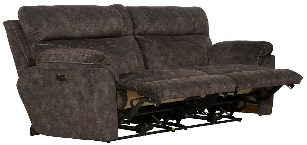 Catnapper - Sedona Power Headrest w-Lumbar Power Lay Flat Reclining Sofa in Smoke - 762221-SMOKE - GreatFurnitureDeal