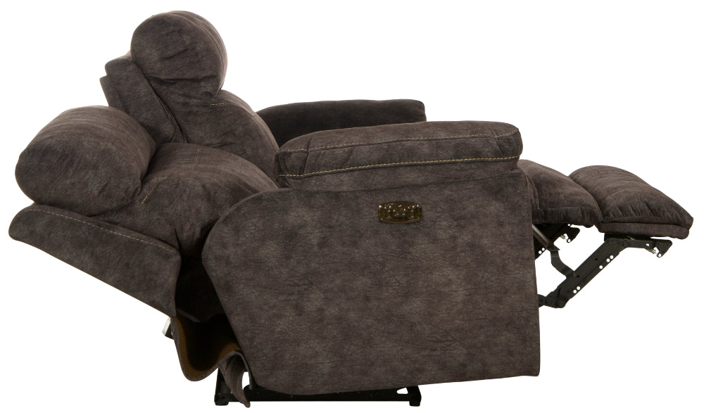 Catnapper - Sedona Power Headrest w-Lumbar Power Lay Flat Reclining Sofa in Smoke - 762221-SMOKE