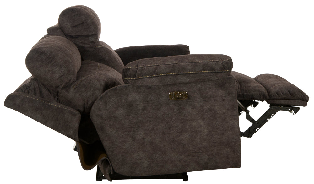 Catnapper - Sedona Power Headrest w-Lumbar Power Lay Flat Reclining Sofa in Smoke - 762221-SMOKE