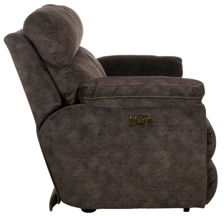 Catnapper - Sedona Power Headrest w-Lumbar Power Lay Flat Reclining Sofa in Smoke - 762221-SMOKE