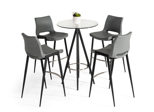 VIG Furniture - Modrest Dallas Clear Glass and Black Metal Bar Table - VGHR7036-BT - GreatFurnitureDeal
