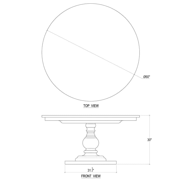 Bramble - Goucho Round Dining Table 60'' - BR-76328STW - GreatFurnitureDeal