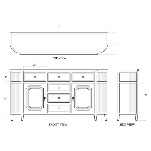 Bramble - Dorchester Sideboard - BR-76368 - GreatFurnitureDeal