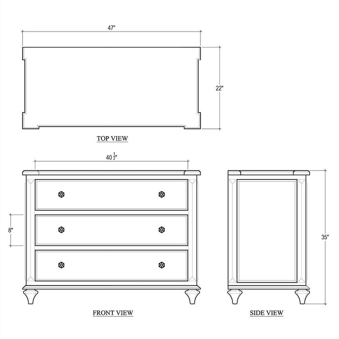 Bramble - Soho 3 Drawer Dresser in Straw Wash - 76371STW-----