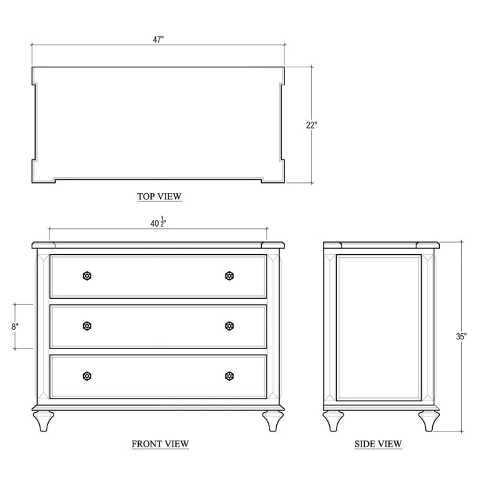 Bramble - Soho 3 Drawer Dresser - 76371STW - GreatFurnitureDeal