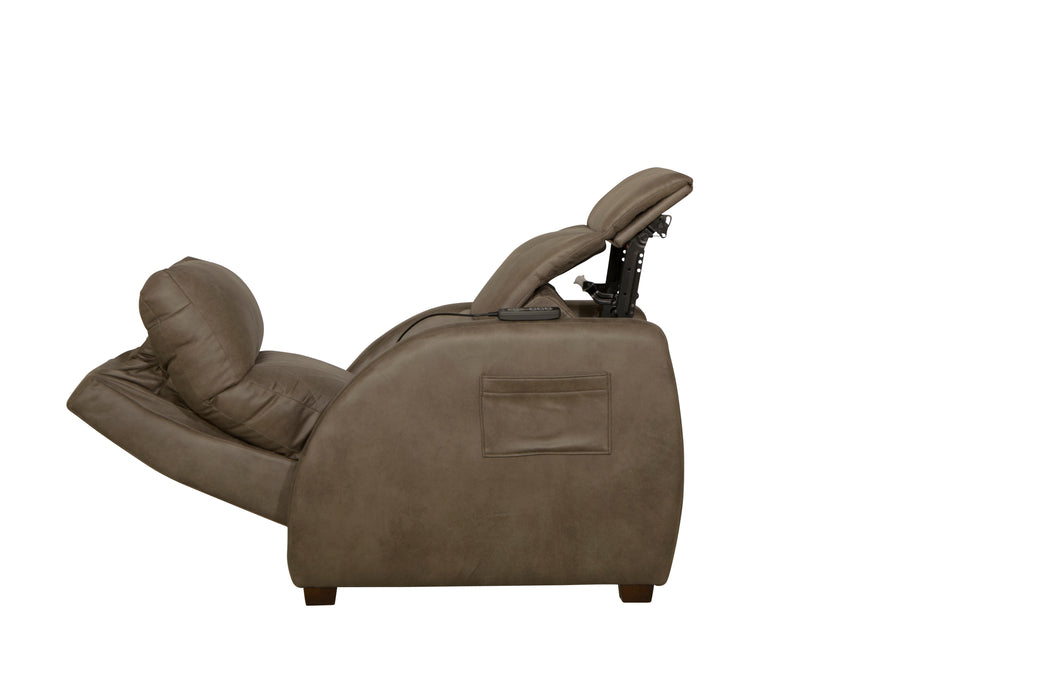 Catnapper - Relaxer Power Headrest Power Lay Flat Recliner in Taupe - 764106-7-TAUPE - GreatFurnitureDeal