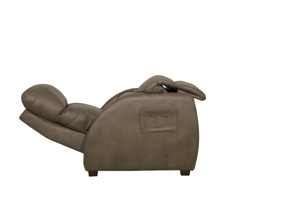 Catnapper - Relaxer Power Headrest Power Lay Flat Recliner in Taupe - 764106-7-TAUPE - GreatFurnitureDeal