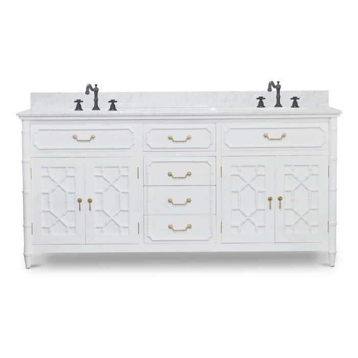 Bramble - Grosvenor Double Vanity w/ Sink & Marble Top - BR-76426 - GreatFurnitureDeal