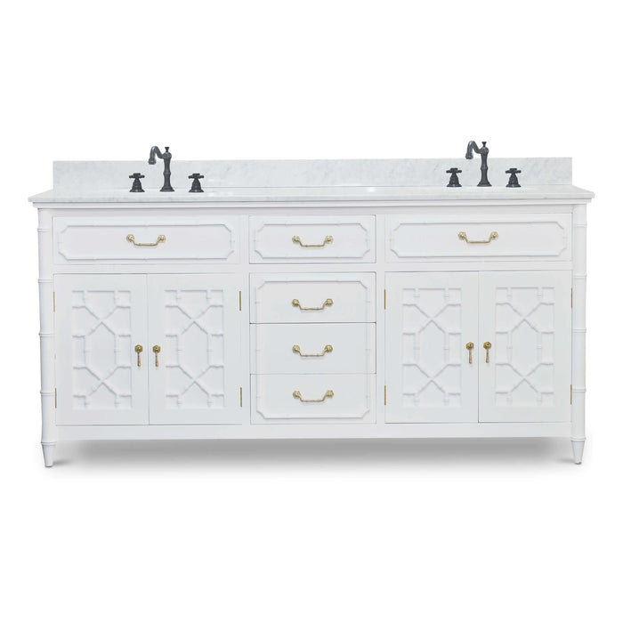 Bramble - Steven Shell Grosevenor Double Vanity w- out Marble & Sink - BR-66426HRW - GreatFurnitureDeal