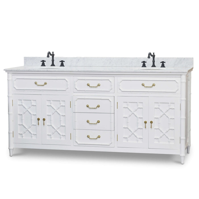 Bramble - Grosvenor Double Vanity w/ Sink & Marble Top - BR-76426 - GreatFurnitureDeal