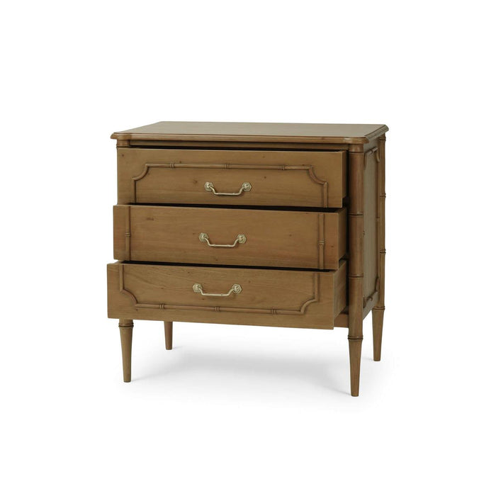 Bramble - Chelsea 3 Drawer Bedside Table in Antique French Oak - 76437AFD-----