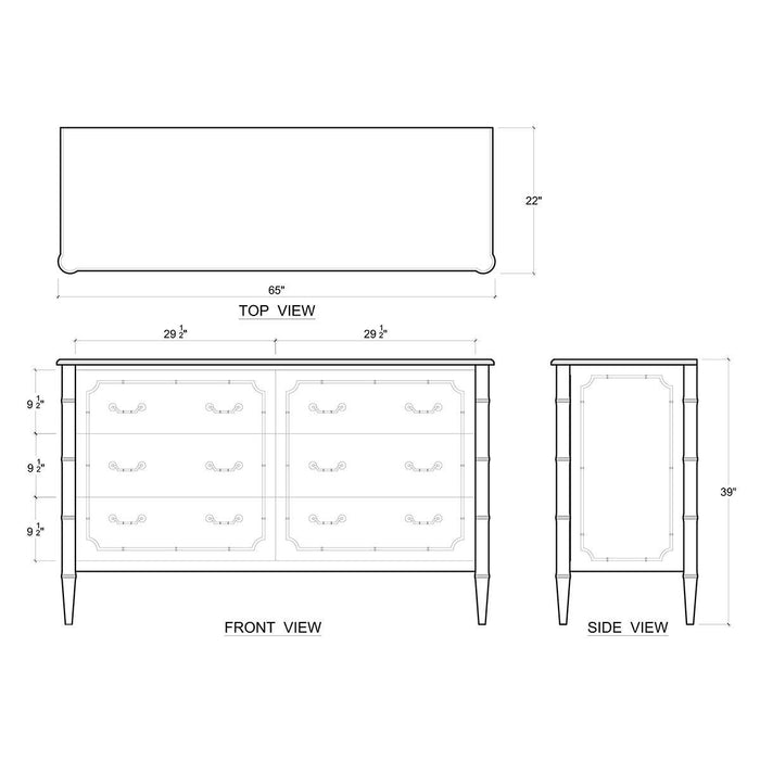 Bramble - Chelsea Largish 6 Drawer Dresser in Architectural White - 76439HRW----LDT