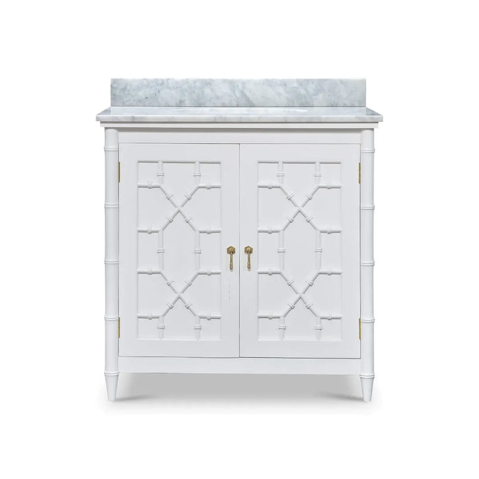 Bramble - Steven Shell Grosvenor Single Vanity w- out Marble & Sink - BR-66455HRW - GreatFurnitureDeal