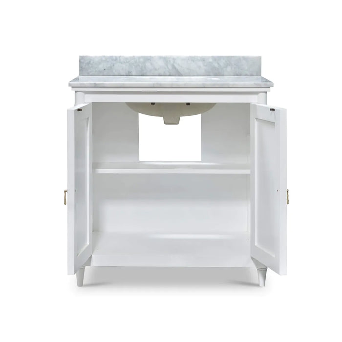 Bramble - Steven Shell Grosvenor Single Vanity w- out Marble & Sink - BR-66455HRW - GreatFurnitureDeal