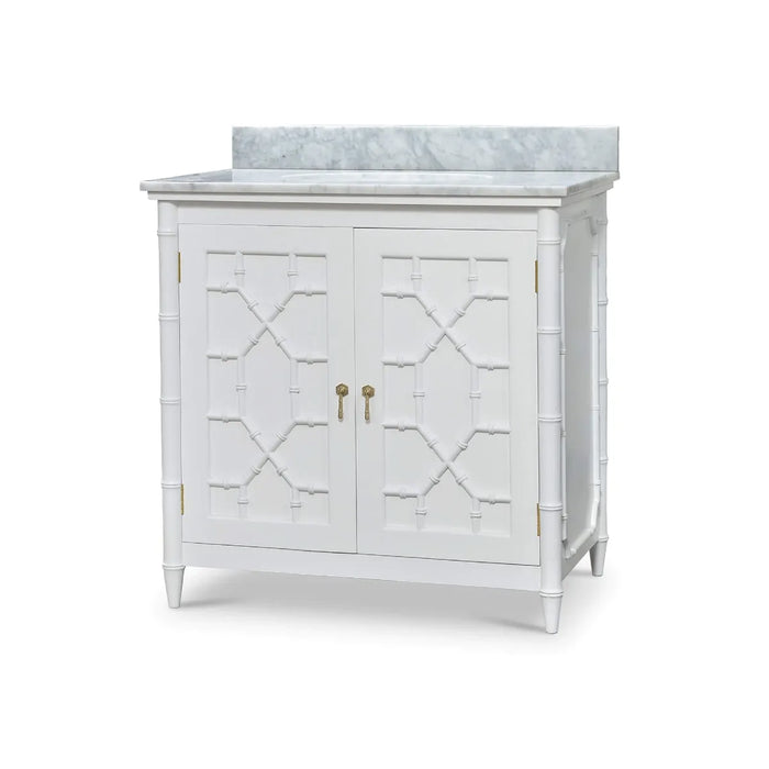 Bramble - Steven Shell Grosvenor Single Vanity w- out Marble & Sink - BR-66455HRW - GreatFurnitureDeal