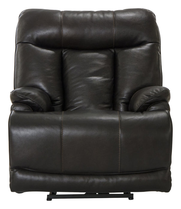 Catnapper - Naples Power Headrest Power Lay Flat Recliner w-Extended Ottoman in Chocolate - 4567-CHOCOLATE