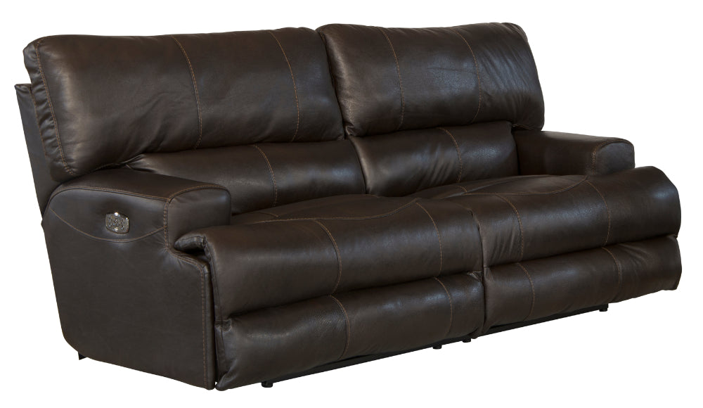 Catnapper - Wembley 2 Piece Power Reclining Sofa Set with Power Headrest & Power Lumbar in Chocolate - 764581-764589-CHOCOLATE-MTO