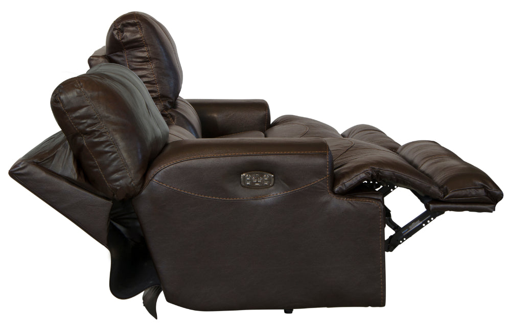 Catnapper - Wembley Power Lay Flat Reclining Sofa in Chocolate - 64581-CHO-P-MTO