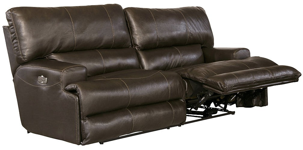 Catnapper - Wembley 2 Piece Power Lay Flat Reclining Sofa Set in Steel - 64581-STEEL-P-2SET - GreatFurnitureDeal