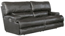 Catnapper - Wembley Power Headrest Power Lumbar Power Reclining Leather Sofa in Steel - 764581-STEEL-MTO - GreatFurnitureDeal