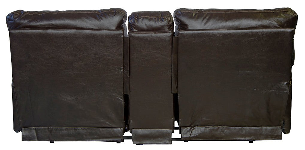 Catnapper - Wembley Power Headrest Power Lay Flat Reclining Console Loveseat in Chocolate - 64589-CHO-P - GreatFurnitureDeal